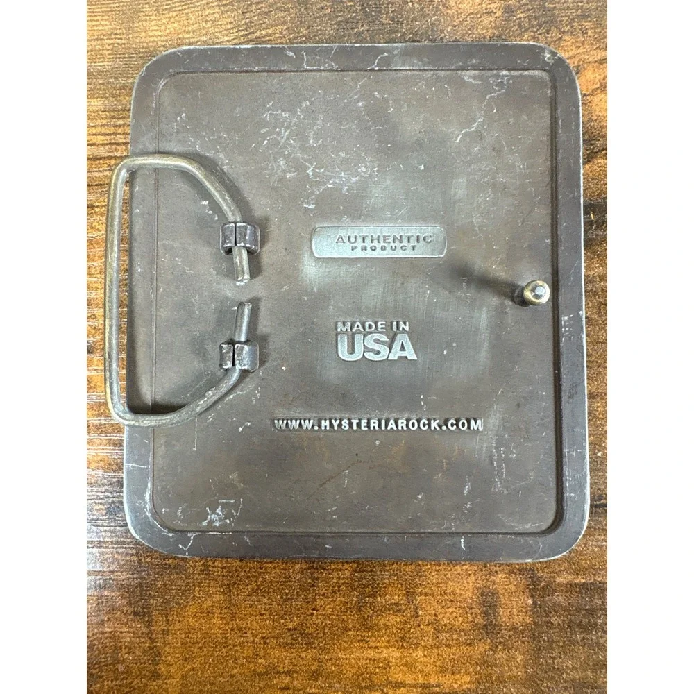 Bob Marley Hysteria Rock Belt Buckle Made in USA‎ Square Metal Reggae Music Sil